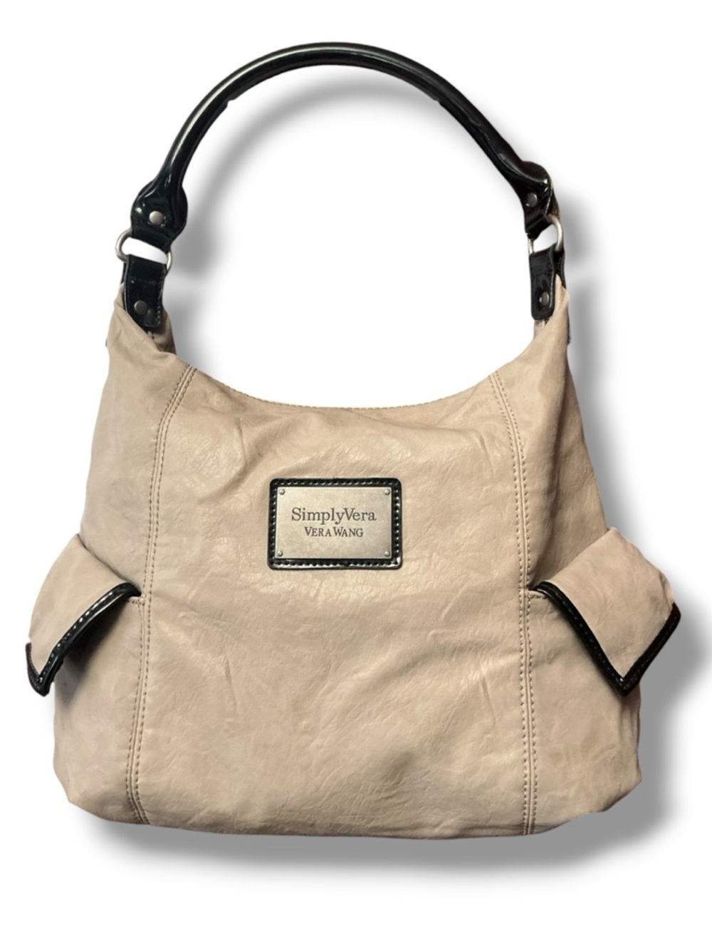 Simply Vera Vera Wang Beige Hobo with Dark Trim and Handle